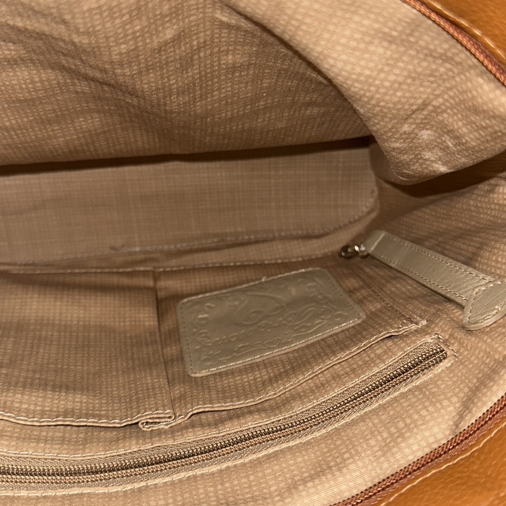 Brighton Woven Straw Shoulder Bag with Brown Leather Trim - Picture 10 of 14